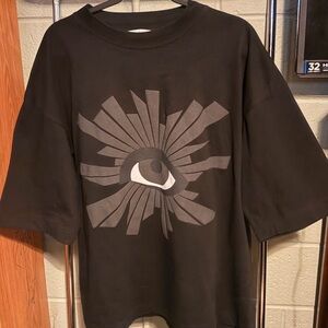 Black Graphic Tee with Eye Design